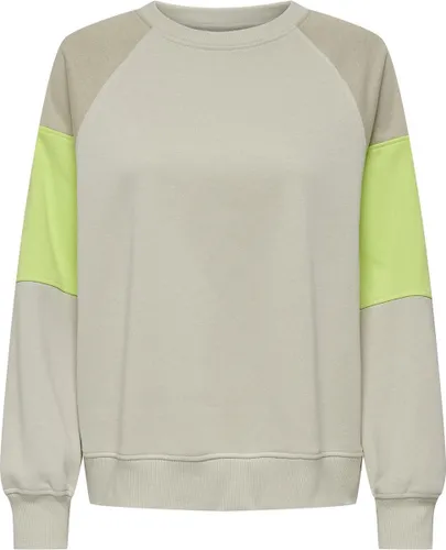 Only Trui Onlval L/s Raglan Cs Swt 15330611 Pumice Stone/safety Yellow Dames