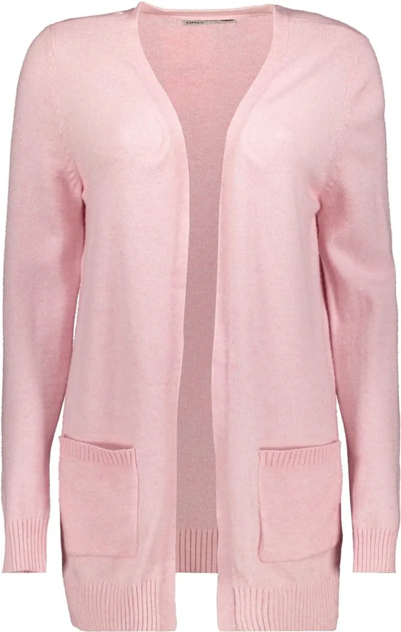Only Vest Onllesly L/s Open Cardigan Knt Noos 15174274 Light Pink/w. Melange Dames