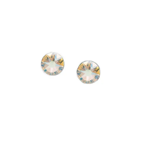 Oorknoppen zilver 925 met hoogwaardige kristallen  in zijde kleur - Zilverkleurige oorbellen van Sophie Siero inclusief geschenkverpakking