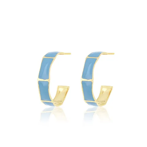 OOZOO Jewellery - Goudkleurig/blauwe oorringen - SE-3040