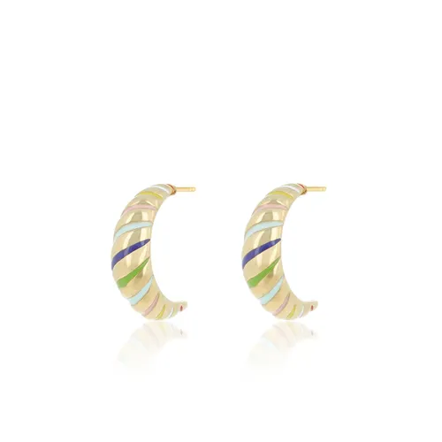OOZOO Jewellery - Goudkleurige/regenboog oorringen - SE-3051