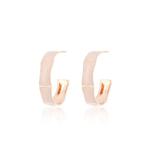 OOZOO Jewellery - Rosé goudkleurig/roze oorringen - SE-3041