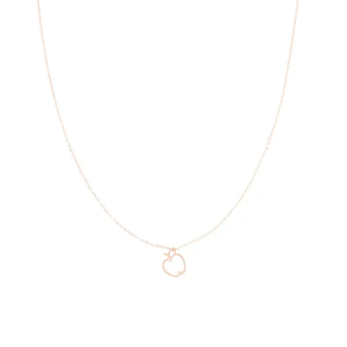 OOZOO Jewellery - Rosé goudkleurige ketting met een appel - SN-2044