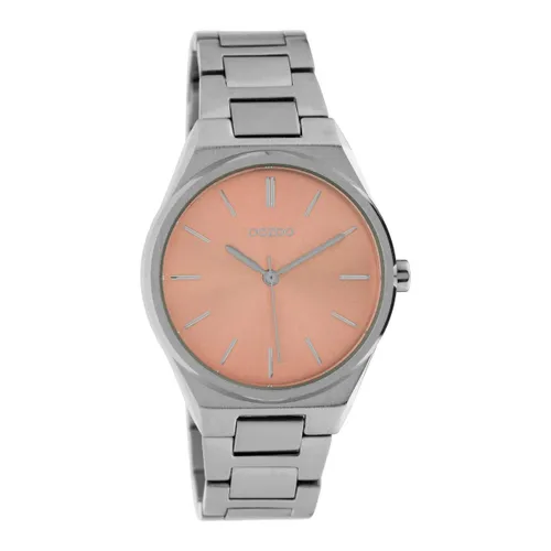 OOZOO Timepieces Zilverkleurig/Rosegoudkleurig horloge C10341 (34 mm)
