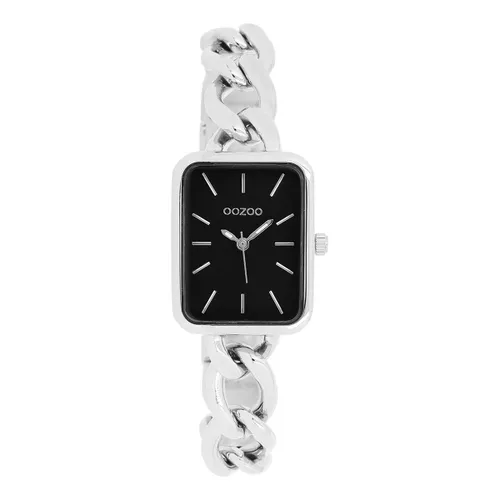 OOZOO Timepieces - Zilverkleurige horloge met zilverkleurige schakelarmband - C11131