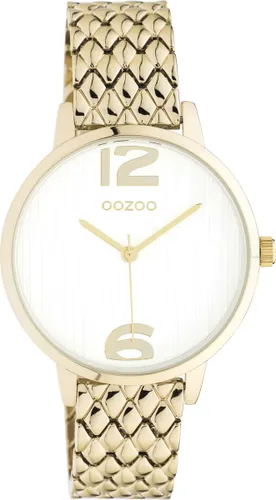 OOZOO Timpieces - goudkleurige horloge met goudkleurige roestvrijstalen armband - C11022