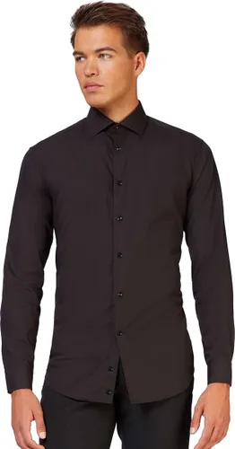 OppoSuits Black Knight Shirt - Heren Overhemd - Casual Effen Gekleurd - Zwart