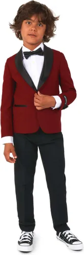 OppoSuits Hot Burgundy - Kids Tuxedo Smoking - Chique Outfit - Rood