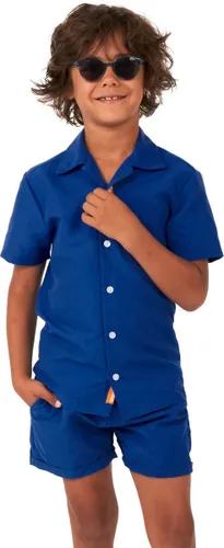 OppoSuits Kids Navy Royale - Jongens Zomer Set - Bevat Shirt En Shorts - Blauw