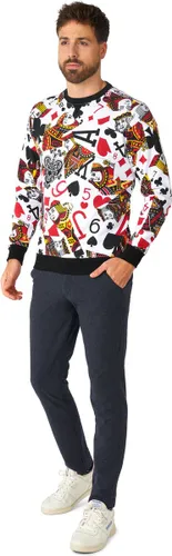 OppoSuits King of Clubs - Heren Sweater - Kaartspel Casino Trui - Meerkleurig
