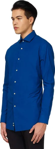 OppoSuits Navy Royale Shirt - Heren Overhemd - Casual Effen Gekleurd - Blauw