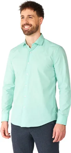 OppoSuits Shirt - Magic Mint - Heren Overhemd - Effengekleurd - Mintgroen
