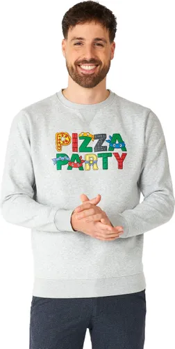 OppoSuits TMNT™ Pizza Time - Heren Sweater - Turtles Trui - Grijs