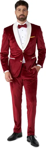OppoSuits Velvet Vibes - Heren Tuxedo Smoking - Chique Outfit - Rood