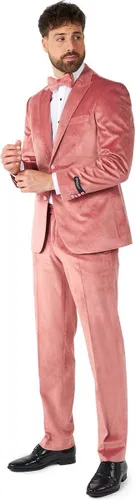 OppoSuits Vintage Pink Velvet Tuxedo - Heren Tuxedo Smoking met Vlinderdas - Chique - Roze