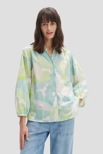 Opus Muntgroene blouse met bloemenprint