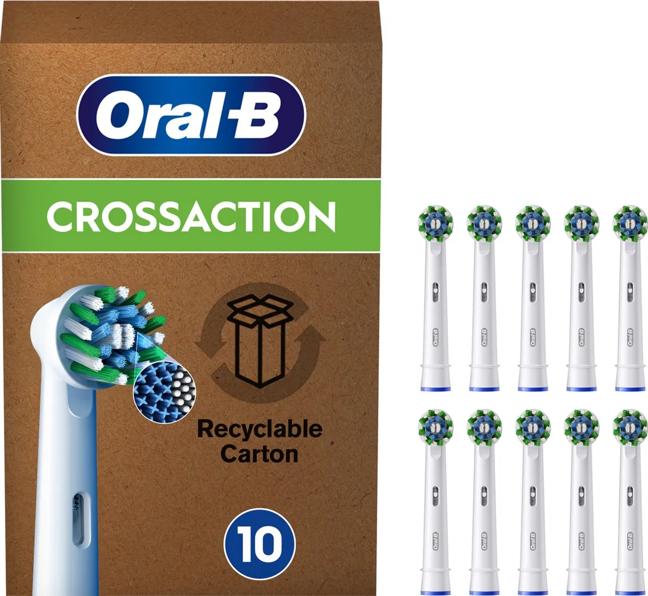 Oral-B Cross Action Pro - Opzetborstels - Met CleanMaximiser Technologie - 10 Stuks - Brievenbusverpakking