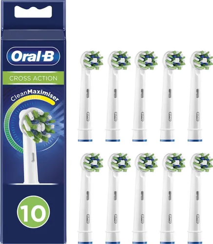 Oral-B CrossAction - Met CleanMaximiser-technologie - Opzetborstels - 10 Stuks - Voordeelverpakking 12 stuks