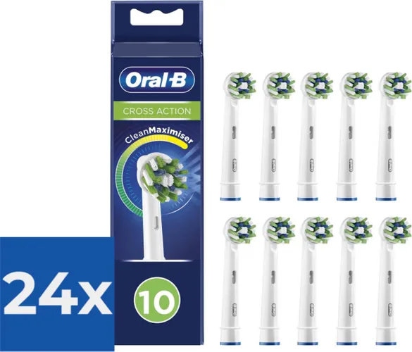 Oral-B CrossAction - Met CleanMaximiser-technologie - Opzetborstels - 10 Stuks - Voordeelverpakking 24 stuks