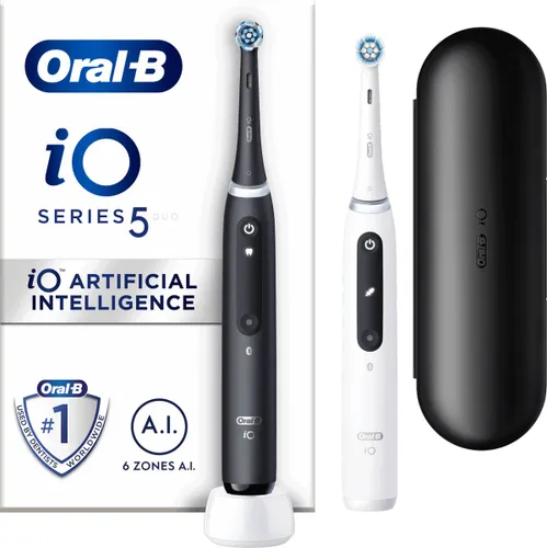 Oral-B iO 5 - Black & White - Elektrische Tandenborstels - Ontworpen Door Braun