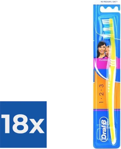 Oral-B tandenborstel - Classic 3-Effect 40 Medium - Voordeelverpakking 18 stuks