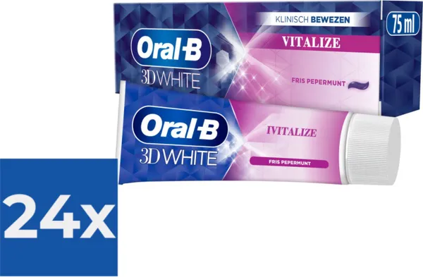 Oral-B Tandpasta 3D White Vitalize 75 ml - Voordeelverpakking 24 stuks