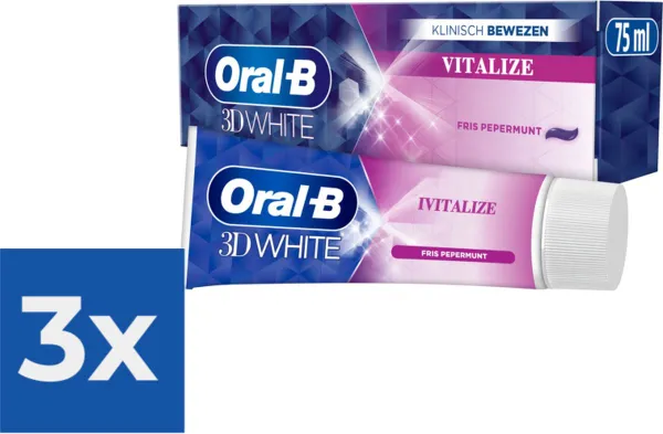 Oral-B Tandpasta 3D White Vitalize 75 ml - Voordeelverpakking 3 stuks