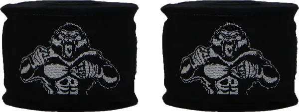 ORCQ Gorilla boxing handwraps- Boks Wraps - Boksbandages - Kickboks bandage - Paar - 450cm Zwart
