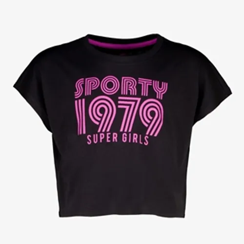 Osaga meisjes sport T-shirt cropped zwart