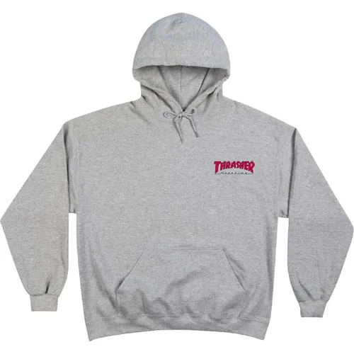 Outlined Chest Logo Hoodie Grey - XL