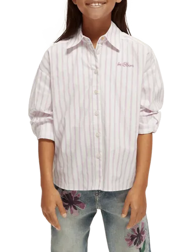Oversized blouse van biologisch katoen met borduursel - Maat 8 - Multicolor - Meisje - Shirt - Scotch & Soda