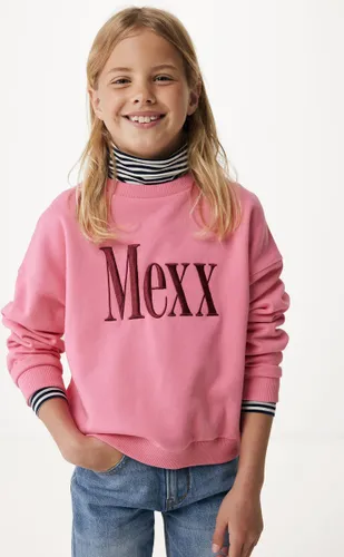 Oversized Crew Neck Sweater With Embroidery Meisjes - Bright Roze