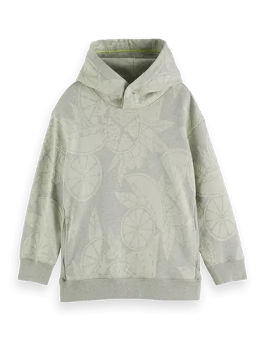 Oversized-fit intarsia hoodie in Organic Cotton - Maat 6 - Multicolor - Jongen - Trui - Scotch & Soda