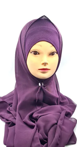 Paarse Hoofddoek, mooie hijab nieuwe stijl (onderkapje en hijab)