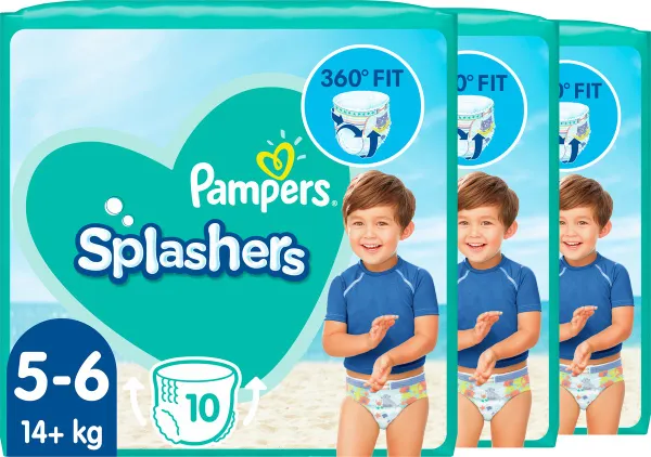 Pampers Splashers - Maat 5-6 - Voordeelverpakking 3 x 10 Wegwerpbare Zwemluiers