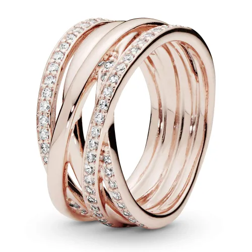 Pandora Dames 925 sterling roségoud en zilveren ring -