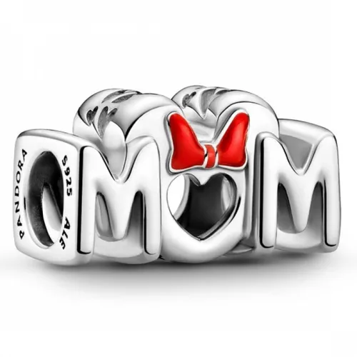 Pandora Disney Minnie bedel met opschrift "Mom" (mama) in
