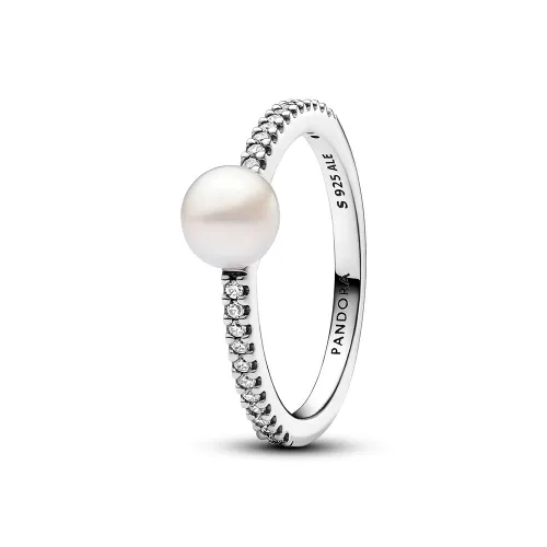 Pandora Treated Freshwater Cultured Pearl & Pavé ring - 193158C01