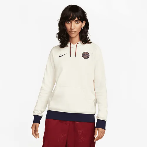 Paris Saint-Germain Essential Nike voetbalhoodie van fleece voor dames - Wit