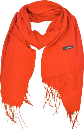 Pashmina Sjaal - Oranje Rood | Cashmere/Viscose | 180 x 70 cm | Fashion Favorite