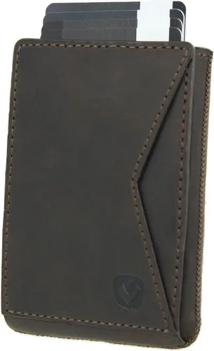 Pasjeshouder - Pocket Premium - Easy Out systeem - Leer - 8 tot 10 pasjes - RFID - Vintage Bruin