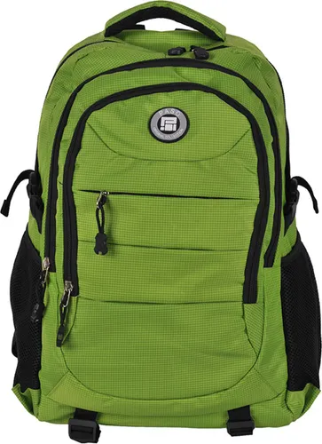 Paso ruime rugzak voor school en op reis - 53x33x22 cm - groen - laptopvak - laptoptas