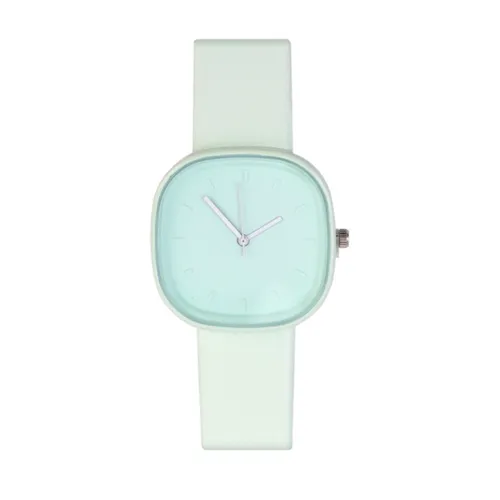 Pastel Color Horloge Square - Mint / Green | Kunstleer | Ø 38 mm | Fashion Favorite