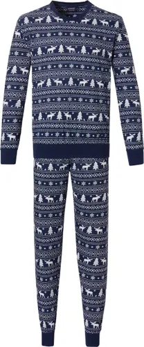 Pastunette Familie Kerst Mannen Pyjamaset - Blauw