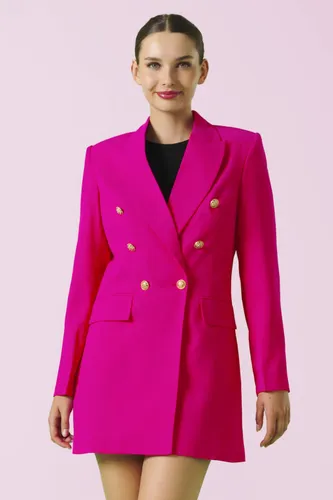 Paula Blazer Dress in fluoriserend roze