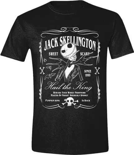 PCMerch The Nightmare Before Christmas - Jack Skellington Label Heren T-shirt - M - Zwart