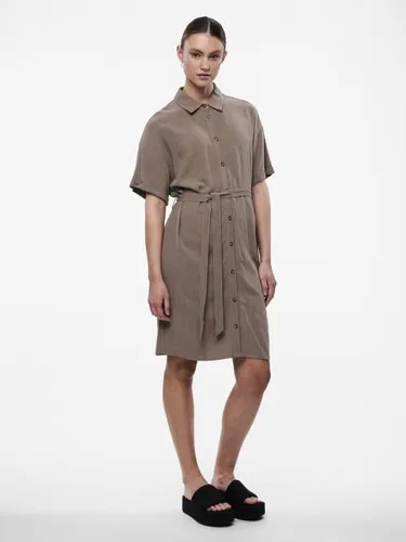 PCVINSTY SS LINEN SHIRT DRESS NOOS by Pieces