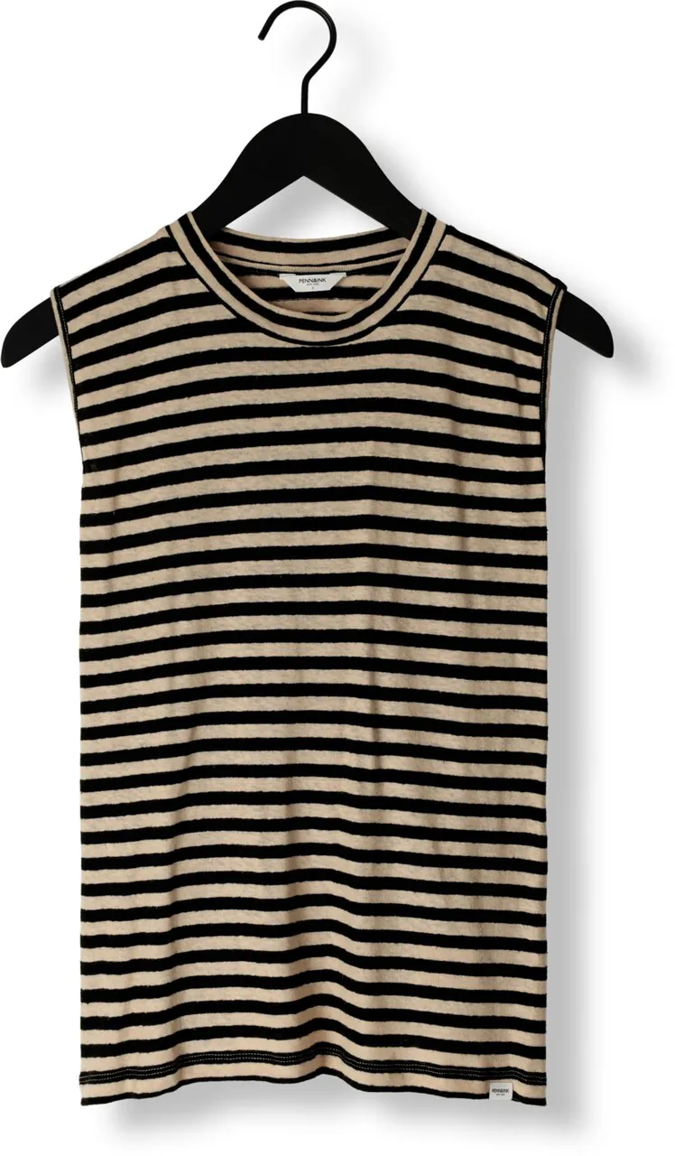 PENN & INK Dames Tops & T-shirts T-shirt Stripe - Zwart
