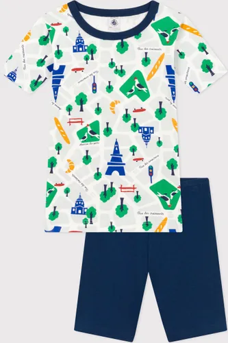 Petit Bateau Katoenen pyjamashort met Parijsprint voor kinderen Jongens Pyjamaset - Meerkleurig