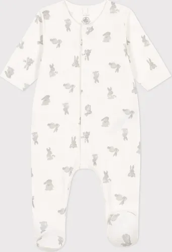 Petit Bateau Pyjama in tubic met konijntjesprint Unisex Boxpak - Grijs